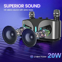 Owl pour Ensemble Microphone sans Fil Haut-Parleur KTV Audio Haute Résolution Batterie Rechargeable Portable Écologique pour Utilisation Extérieure et Domestique