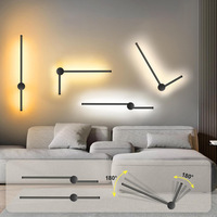 Applique murale LED minimaliste moderne à bande linéaire pour chambre et salon corps en fer mur de fond de télévision en aluminium pour canapé de chevet