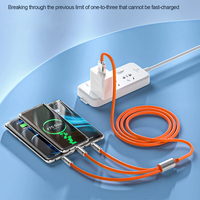 Vente chaude pas cher prix cordon de charge multiple universel 3 en 1 câble de charge multiple 120W 6A câble Usb de charge rapide pour téléphone