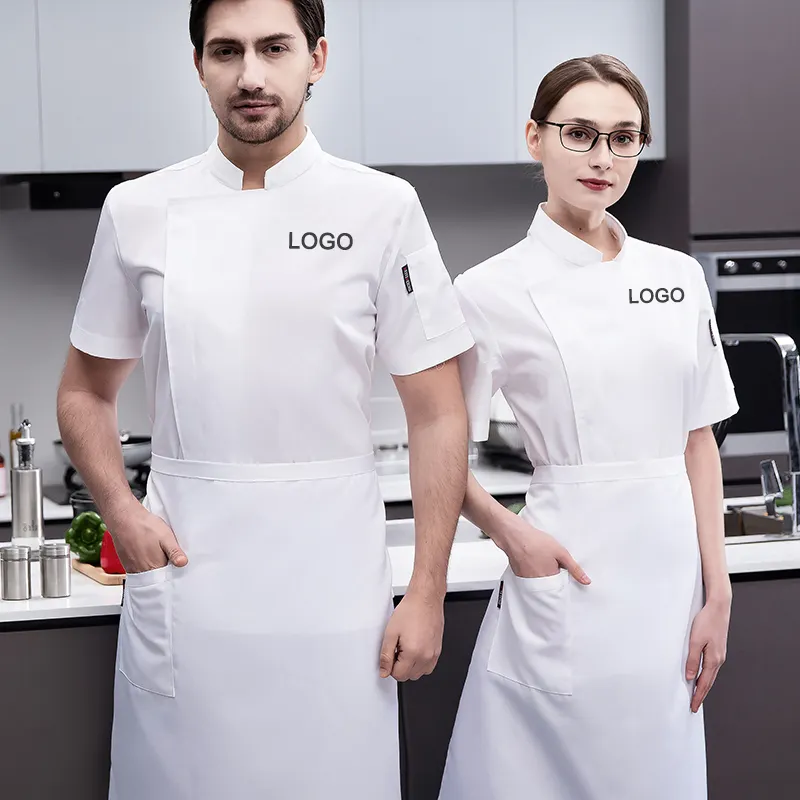 Fashion New Summer Short Sleeve Waiter jacket cook shirts For Barbecue Bakery Restaurant Bar Kitchen Chef uniform