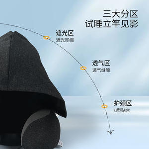 หมอนรองคอรูปตัวยู Topntak Flyingbear แบบมีฮู้ด สำหรับเดินทาง ทำจากเมมโมรี่โฟม พกพาสะดวก ป้องกันแสง เหมาะสำหรับงีบหลับในออฟฟิศ ใช้บนเครื่องบินได้ - Product Image 2