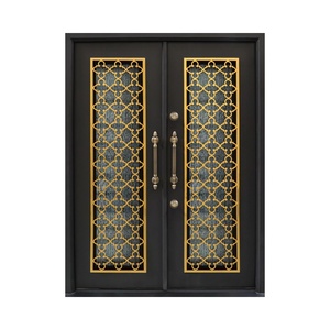 Texture martelée de <span class=keywords><strong>porte</strong></span> coulissante de sécurité en fer finie pour l'application extérieure intérieure pour les hôtels Matériau principal en polymère forgé - Product Image 6