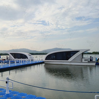 Casa Flotante Estática para Pesca, Ocio y Vacaciones, Cápsula Acuática, Resort, Nueva Casa Flotante Miniatura con Drenaje