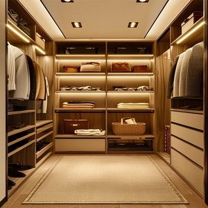 Armoire-penderie en bois pliable et réglable sur mesure haut de gamme, écologique, pour appartements et chambres à coucher - Product Image 1