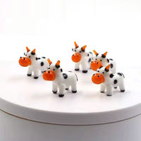 Figurine de vache en verre de Murano de couleur personnalisée, décoration d'intérieur en verre de Murano, figurines d'animaux en verre