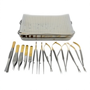 Juego de Instrumentos de Microcirugía Premium con Caja de Esterilización y Tapete de Precisión, Kit Microquirúrgico Reutilizable de Acero Inoxidable - Product Image 1
