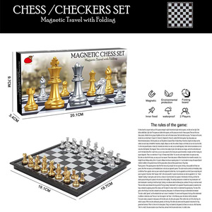 Gấp cờ vua cờ vua thiết lập 2-in-1 du lịch trò chơi số lượng lớn bán buôn - Product Image 4