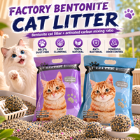 Pasokan Massal Pasir Kucing Ramah Lingkungan Campuran Bentonit dan Karbon Aktif 99% Bebas Debu Cepat Menggumpal untuk Penggunaan di Rumah