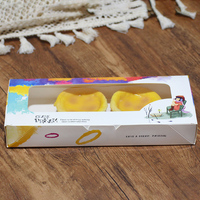 Boîtes de boulangerie et de gâteaux personnalisées colorées Double Pack Tart PET Box Cookies Sacs en papier Série Emballage alimentaire