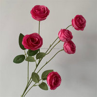 L777 Prix de gros, fleurs artificielles très vendues, bouquet de 6 roses blanches et roses, décoration pour la maison et les mariages