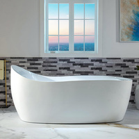 Baignoire de massage à remous en acrylique Gurgle 800 mm ultra profonde avec dossier haut et 10 jets à bulles d'air pour spa à domicile