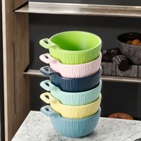 Bol rond coloré avec poignée, 5 pouces, design OEM, pour le restaurant, transparent