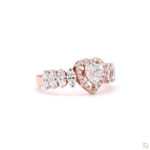 Bague élégante en or et diamants pour femme, véritable bijou scintillant, cadeau de mariage ou de fiançailles, design classique et élégant pour un usage quotidien - Product Image 4