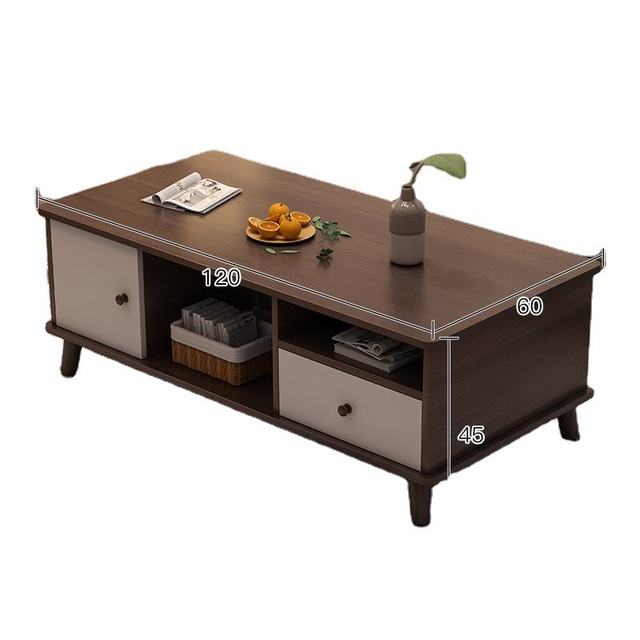 Modern Simple Solid Wood Leg Coffee Table with Marble Top Bedside Tables Bedroom & Living Room Multifunctional Home Furniture