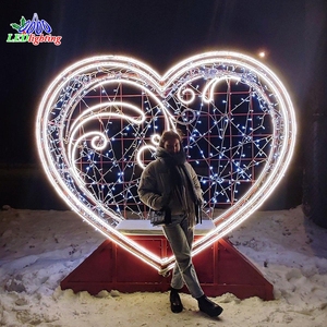 <span class=keywords><strong>Love</strong></span> cuore a forma di 3D romantico LED grande decorazione di nozze luci arco motivo di nozze illuminazione - Product Image 5