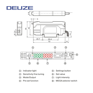 Amplificateur à fibre optique FK51N3 pour détecter la saleté ou la poussière sur la surface de détection avec détection à grande vitesse - Product Image 4
