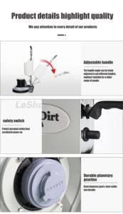 Nettoyeur de sols industriel certifié CE, machine à nettoyer à disque unique pour sols durs, en pierre, en bois, en moquette - Product Image 4