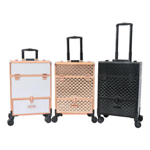 Carrito de Salón Qihui, Maletín de Maquillaje con 4 Ruedas Giratorias, Bloqueables y Duraderas, para Uso Profesional y en el Hogar - Product Image 1