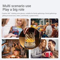 Ensemble de verres à whisky rotatifs à 360 degrés avec moule à boule de glace, verrerie en cristal transparent pour bourbon et scotch pour hommes, cadeaux amusants et originaux