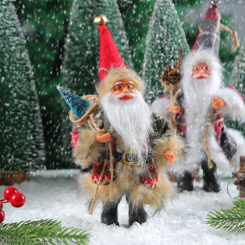 Decorações De Natal Xmas Em Pé Papai Noel Boneca De Pelúcia Estatueta Papai Noel Boneca para Temporada De Férias