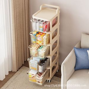 Miniature <b>Trolley</b> Storage Rack 5 Tier Plastic Drawer Style With Wheels For Baby Storage Organization - Product Image 4