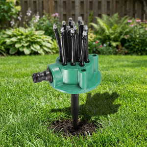 Arroseur de jardin rotatif à 360 degrés en plastique vert, buse d'arrosage automatique pour pelouse, tube de pulvérisation flexible, connecteur universel, RoHS - Product Image 2