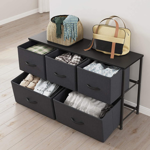 Cassettiera Personalizzata con 5 Cassetti in Tessuto Facili da Estrarre, Struttura in Metallo, Mobile Contenitore per Soggiorno - Product Image 5