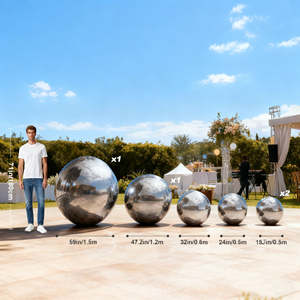 Esfera de Globo Inflable de PVC Plateado Brillante, Decoración de Patio para Fiestas y Eventos al Aire Libre - Product Image 3