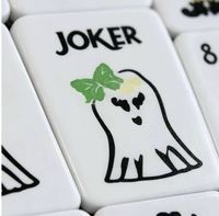 Роскошный американский набор для маджонга «Хоукс-Покус» на Хэллоуин, 160 гравированных акриловых плиток, 2-слойный, портативный, для 4 игроков