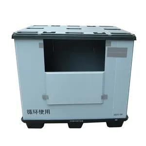 Saving Space Pp Eu Food Bin Bulk Foldable Parts Plastic Pallet Bin Box For Cargo Storage Equipment