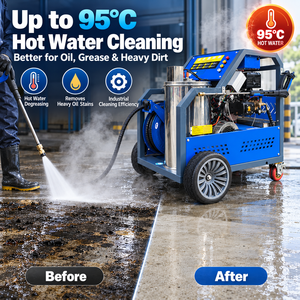 Idropulitrice ad Alta Pressione 250 Bar, Lavatrice Industriale ad Acqua Calda, 18L/min, 10kW, Macchina per Pulizia a Benzina - Product Image 4