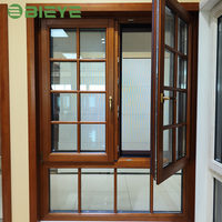 Fenêtre en aluminium 86 avec revêtement bois, configuration de vitrage personnalisée pour travaux de rénovation extérieure de villas de montagne sur site
