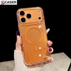 Nueva Funda para Teléfono con Anillo Magnético Transparente con Degradado de Purpurina Láser, Carga Inalámbrica, Resistente a Golpes, Sensación de Piel, para iPhone 17/16/15/<span class=keywords><strong>14</strong></span> - Product Image 1