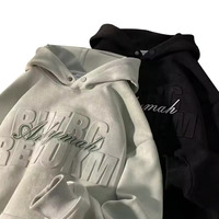 Sweat-shirt personnalisé gaufré de haute qualité, sweats à capuche surdimensionnés pour hommes, sweats à capuche vierges gaufrés, sweats à capuche unis à impression en relief
