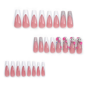 Offre Spéciale de haute qualité de luxe longue presse sur les ongles extra cercueil 24 pièces acrylique artificiel ABS presse sur les ongles pour <span class=keywords><strong>manucure</strong></span> - Product Image 6
