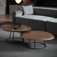 Table basse moderne Wabi-sabi en bois massif multicouche, style nordique artistique, pour salon, aucun assemblage requis