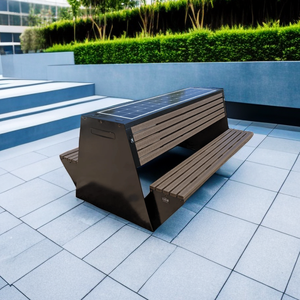 Asiento Inteligente Solar para Parque con Carga Inalámbrica USB, Música, Doble Fila de Asientos, Punto de Acceso WiFi, Banco Largo Solar 2309 Metal Park B 2309 - Product Image 5