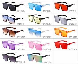 ADE WU STY1733 Oversized Square Sunglasses Women One Piece Flat Top <strong>Sun</strong> <strong>Glasses</strong> <strong>Ladies</strong> Large Frame Colorful Retro Eye <strong>Glasses</strong> - Product Image 6