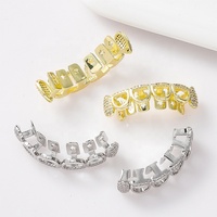 Grillz CZ Hollow Fang, Bijoux dentaires Hip Hop, Cadeau d'Halloween, Style Punk Urbain pour Hommes et Femmes, Vente en Gros