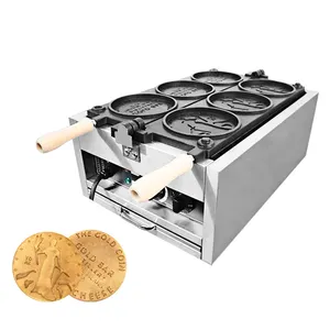 Customized Cast Aluminium Non-Stick Coin Waffle Machine Stainless Steel 3 In 1 Cheese Coin Waffle Maker Machine