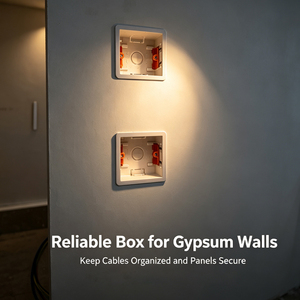 Durable PVC Dry Lining Box for Gypsum Board Drywall Plasterboard 47mm Depth Slotted Wall Switch 86 Type Wall Socket Cassette - Product Image 5