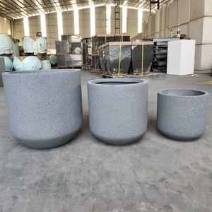 <span class=keywords><strong>Macetas</strong></span> de flores de cilindro de arcilla de fibra de vidrio para decoración interior - Product Image 1