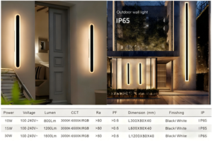 Lampes murales LED modernes d'extérieur étanches à énergie solaire, lumière décorative pour jardin, porte d'entrée, villa, cour - Polycarbonate - Product Image 2