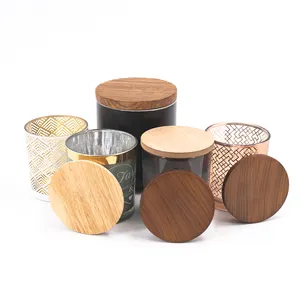 Tampa de madeira personalizada estilo natural, tampa para vidro, jarra, laser, gravado, logotipo, capa da vela