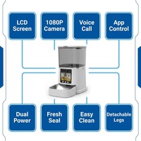 Distributeur automatique de nourriture pour animaux de compagnie FX-01 avec écran LCD, caméra HD 1080P, contrôle par application et double alimentation