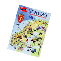 Imán de nevera personalizado de mapa de país en hojalata: Noruega, Canadá, Islandia, Italia – Souvenir de viaje con paisajes.