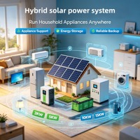 Sistema de Energía Solar Híbrido de 25kw con Batería, Kit de Energía para el Hogar, para Techos Residenciales, Fácil de Instalar