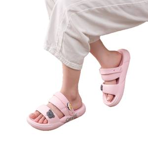 Sandales plates simples pour femmes, beige, semelle souple en EVA, légères, antidérapantes, pour l'été, pour l'extérieur, 35-40 - Product Image 3