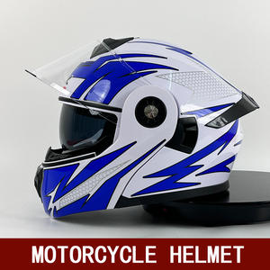 <span class=keywords><strong>Casque</strong></span> de moto rabattable le moins cher Certification DOT Casques à moteur modulaires à double visière avec logo personnalisé - Product Image 3