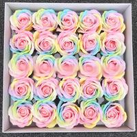 Un seul arc-en-ciel Rose savon fleur fleur savon fait à la main bouquet de fleurs pour mariage anniversaire cadeau bureau décoration